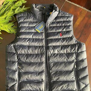 Polo Ralph Lauren The Colden Packable Water-Repellent Vest Navy Size